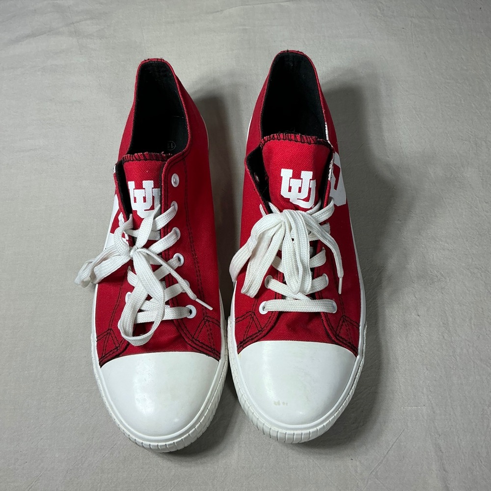 FOCO University of Utah Utes Mens Size 11 Canvas Sneakers Red White Low Top